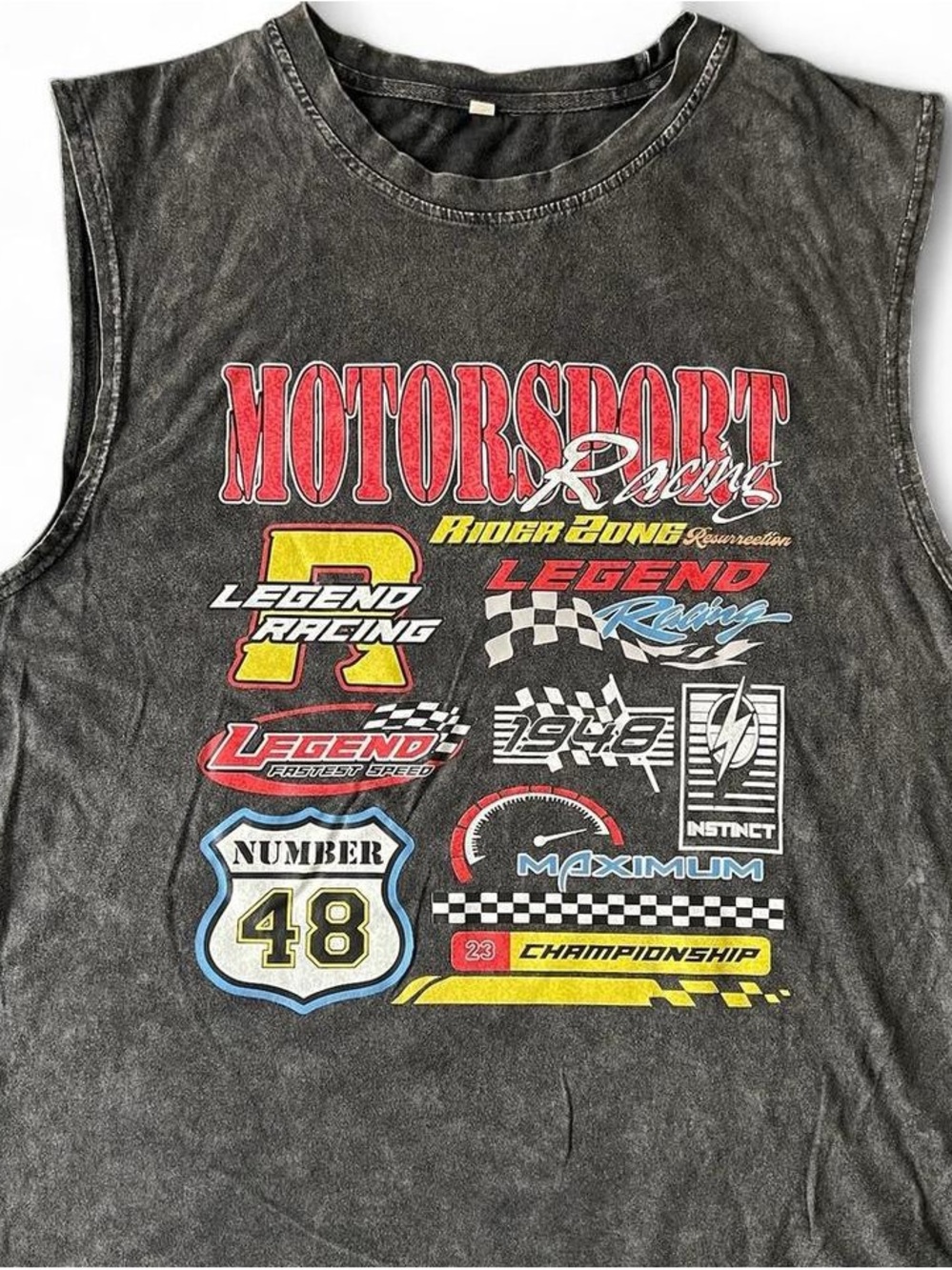 Motorsport Racing Graphic Tank Top - Black